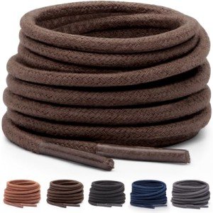 Miscly Shoe Laces for Dress Shoes - Round Oxford Shoelaces for Men - Multiple Lengths and Colors Available (40″, Dark Brown)