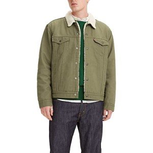 Levi's Men's Sherpa Trucker Jacket (Also Available in Big & Tall), Cougar Canvas, LargeStandard
