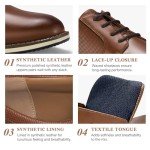 HEEZ Men's Oxford Shoes, Modern Lace Up Dress Shoes, Formal Derby Dress Shoes, Comfortable Business Office Walking Shoes with Cup Toe Removable Rebounded Insole, Anti-Slip TPR Outsole Size 9 Brown