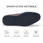 HEEZ Men's Oxford Shoes, Modern Lace Up Dress Shoes, Formal Derby Dress Shoes, Comfortable Business Office Walking Shoes with Cup Toe Removable Rebounded Insole, Anti-Slip TPR Outsole Size 9 Brown