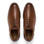 HEEZ Men's Oxford Shoes, Modern Lace Up Dress Shoes, Formal Derby Dress Shoes, Comfortable Business Office Walking Shoes with Cup Toe Removable Rebounded Insole, Anti-Slip TPR Outsole Size 9 Brown