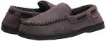 Dearfoams Men's Keaton Memory Foam Moccasin with Wide Widths Slipper, Pavement Microsuede, X-Large