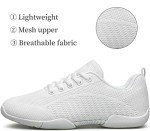 BAXINIER Girls White Cheerleading Shoes Breathable Youth Cheer Competition Sneakers Athletic Training Dance Tennis Walking Shoes - White 9.5 Toddler