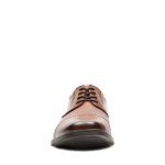 Clarks Men's Tilden Cap Oxford Shoe Dark Tan Leather 10.5 W