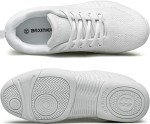 BAXINIER Girls White Cheerleading Shoes Breathable Youth Cheer Competition Sneakers Athletic Training Dance Tennis Walking Shoes - White 9.5 Toddler