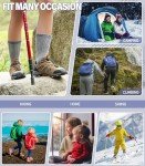 DOSKONI Kids Wool Hiking Socks Boys Girls Merino Wool Socks Thermal Winter Warm Thick Cushion Cozy Boot Crew Socks 3 Pairs-Black Blue Green,8-12 Year Old