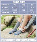 DOSKONI Kids Wool Hiking Socks Boys Girls Merino Wool Socks Thermal Winter Warm Thick Cushion Cozy Boot Crew Socks 3 Pairs-Black Blue Green,8-12 Year Old