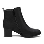 DREAM PAIRS Women’s DAB212 Elastic Gore Chelsea Boots Chunky Block Heel Ankle Bootie,Black,Size 7