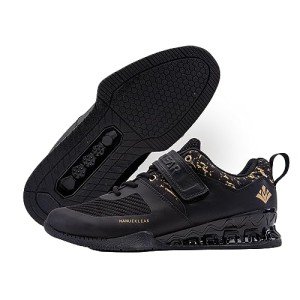 MANUEKLEAR Deadlift Shoes, Strong Anti-Slip Lifting Shoes for Men, Professional Training Weightlifting Shoes for Men and Women, Squat Shoes for Powerlifting with Rubber Non-Slip Sole Obsidian Black