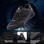 MANUEKLEAR Deadlift Shoes, Strong Anti-Slip Lifting Shoes for Men, Professional Training Weightlifting Shoes for Men and Women, Squat Shoes for Powerlifting with Rubber Non-Slip Sole Obsidian Black