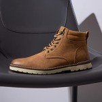 Vostey Men's Hiking Boots Waterproof Casual Chukka Boots for Men(BMY670B Yellow Brown 11.5)