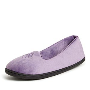 Dearfoams Women's Rebecca Lightweight Cozy Memory Foam Closed Back Slipper with Wide Widths, Smokey Purple, 5-6