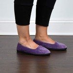 Dearfoams Women's Rebecca Lightweight Cozy Memory Foam Closed Back Slipper with Wide Widths, Smokey Purple, 5-6