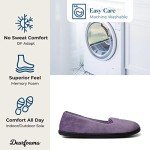 Dearfoams Women's Rebecca Lightweight Cozy Memory Foam Closed Back Slipper with Wide Widths, Smokey Purple, 5-6