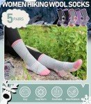 Yebing Merino Wool Hiking Socks for Womens Thermal Warm Winter Boot Crew Cushion Cozy Thick Work Gift Socks 5 Pairs Mixed Color A,Medium