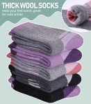 Yebing Merino Wool Hiking Socks for Womens Thermal Warm Winter Boot Crew Cushion Cozy Thick Work Gift Socks 5 Pairs Mixed Color A,Medium