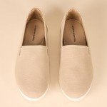 Amazon Essentials Women's Casual Slip-On Canvas Flat, Taupe, 8