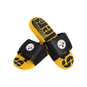 FOCO Pittsburgh Steelers NFL Mens Gradient Wordmark Gel Slide - L