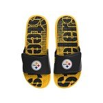 FOCO Pittsburgh Steelers NFL Mens Gradient Wordmark Gel Slide - L