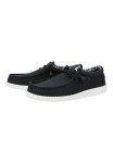 Hey Dude Men's Wally Stretch Canvas Black/White Size 11 | Men's Shoes | Men Slip-on Loafers | Comfortable & Light-Weight