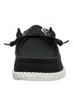 Hey Dude Men's Wally Stretch Canvas Black/White Size 11 | Men's Shoes | Men Slip-on Loafers | Comfortable & Light-Weight