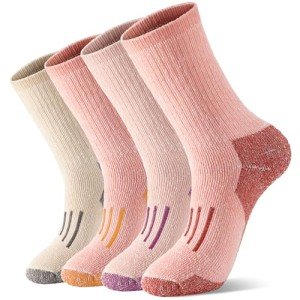 4 Pairs Wool Socks for Men Women - Warm Winter Cozy Merino Wool Socks, Thick Knit Thermal Hiking Socks Boot Socks Crew Socks for Men Women