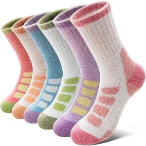 Cozy Merino Wool Hiking Socks for Kids - 6 Pairs