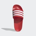 adidas Unisex Adilette Shower Slide Sandal, Vivid Red/White/Vivid Red, 9 US Women