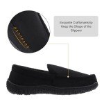 Men's Memory Foam Moccasin Slippers - Black