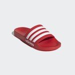 adidas Unisex Adilette Shower Slide Sandal, Vivid Red/White/Vivid Red, 9 US Women