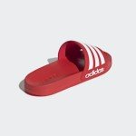 adidas Unisex Adilette Shower Slide Sandal, Vivid Red/White/Vivid Red, 9 US Women