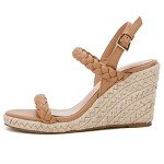 VETASTE Braided Ankle Strap Espadrille Heels
