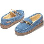 Alpine Swiss Sabine Suede Shearling Moccasin Slippers
