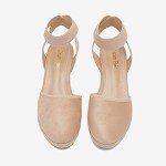 DREAM PAIRS Women’s Nude Wedge Sandals Size 7.5