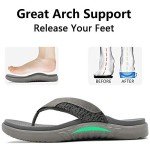 Men's Comfort Flip Flops with Arch Support - Grey