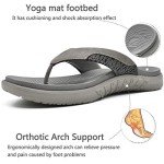 Men's Comfort Flip Flops with Arch Support - Grey