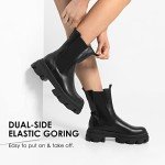 Chunky Platform Chelsea Boots for Men - Black