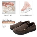 HomeTop Men's Memory Foam Moccasin Slippers - Coffee