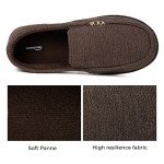 HomeTop Men's Memory Foam Moccasin Slippers - Coffee