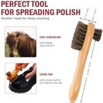 Horsehair Shoe Polish Applicator Brush with Grip