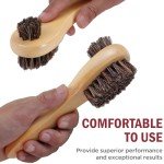 Horsehair Shoe Polish Applicator Brush with Grip