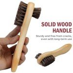 Horsehair Shoe Polish Applicator Brush with Grip