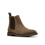 Clarks Men's Jaxen Chelsea Boot in Stone Suede