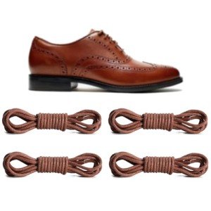 Waxed Dress Shoe Laces for Men - 2 Pairs