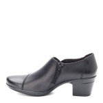 Clarks womens Emslie Warren Slip On Loafer, Black Leather, 7.5 US