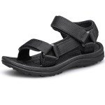 vibdiv Boys Girls Sandals Open-Toe Summer Outdoor Unisex Child Sport Sandals Athletic Lightweight Black Big Kid Size 5