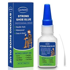 SAPBOND Shoe Glue-Quick Dry Sole Repair Adhesive,Professional Grade Strong Waterproof Clear Repair Glue for Sneakers, Boots,Sandals,Leathers,Handbags and More