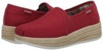 Skechers Women's Urban Highlites. Espadrille Slip On. Platform, RED, 11