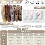 ANTSANG Merino Wool Hiking Socks for Men & Women Thermal Warm Winter Thick Cozy Crew Work Boot Gift Socks Stocking Stuffers 5 Pairs(Yellow,L)