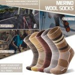 ANTSANG Merino Wool Hiking Socks for Men & Women Thermal Warm Winter Thick Cozy Crew Work Boot Gift Socks Stocking Stuffers 5 Pairs(Yellow,L)
